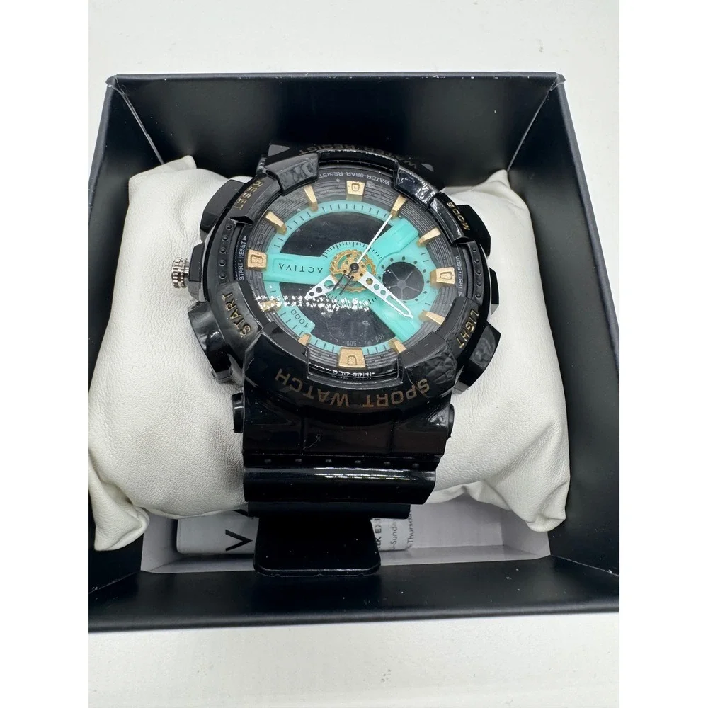 Activa Pixel X Invicta Digital Unisex Resin Teal Gold Dial Analog Digital 50mm